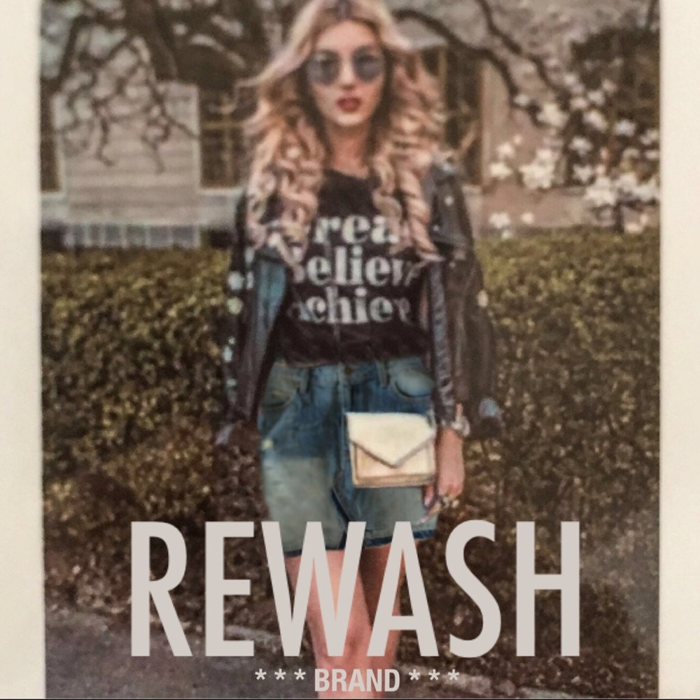 Rewash Brand Distressed Denim Jeans Skirt Mini NWT